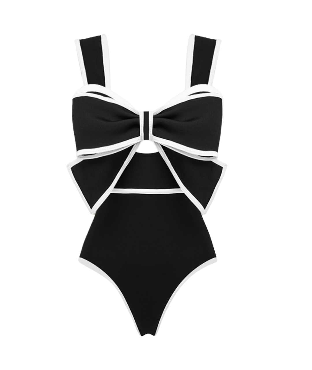 Polka Dot One-Piece Swimsuit with Bow & Skirt