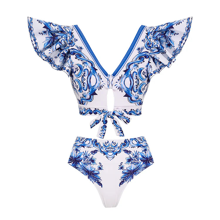 Majolica Print Bikini with Skirt or Pants